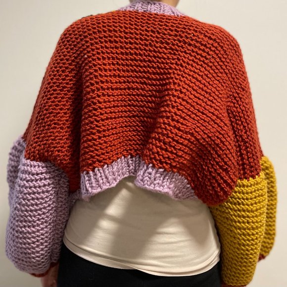 Cardigan Hand-Knitted Crop Top Gift for her Birthday Gift for Girlfriend - Picture 7 of 7